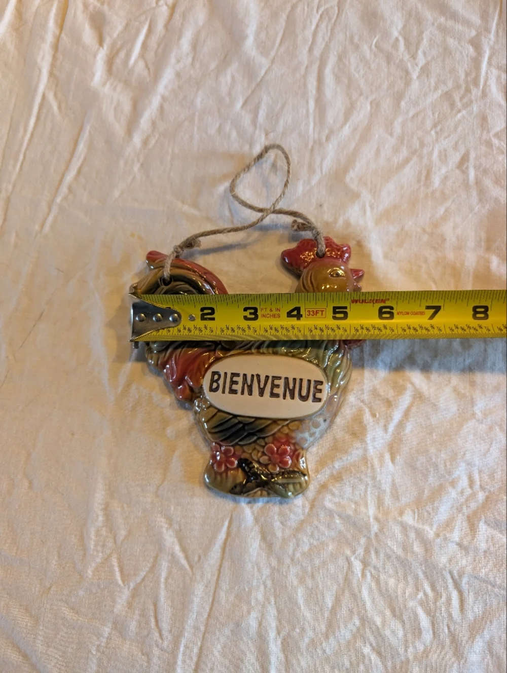 2/30$ Vintage Bienvenue Rooster Wall Hanging - Multicolor - Picture 4 of 4